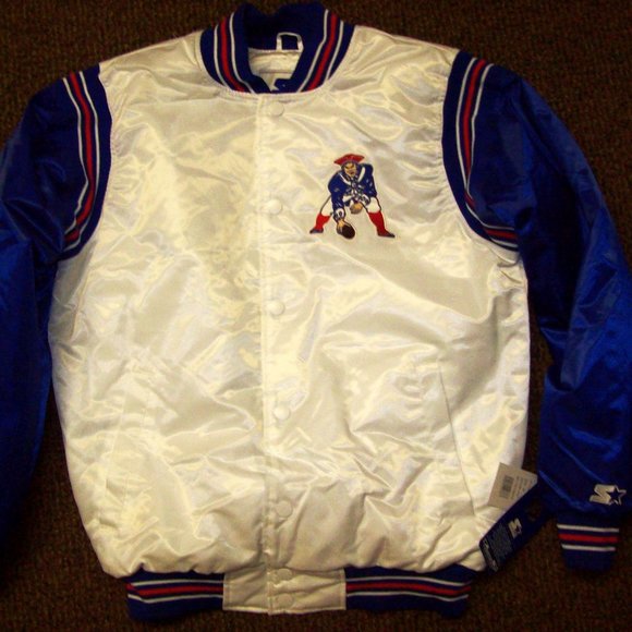 NEW ENGLAND PATRIOTS Starter WHITE & BLUE Jacket 3X 4X 5X - Picture 4 of 12
